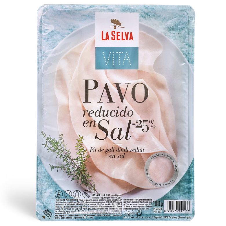 Pechuga de pavo reducida en sal
